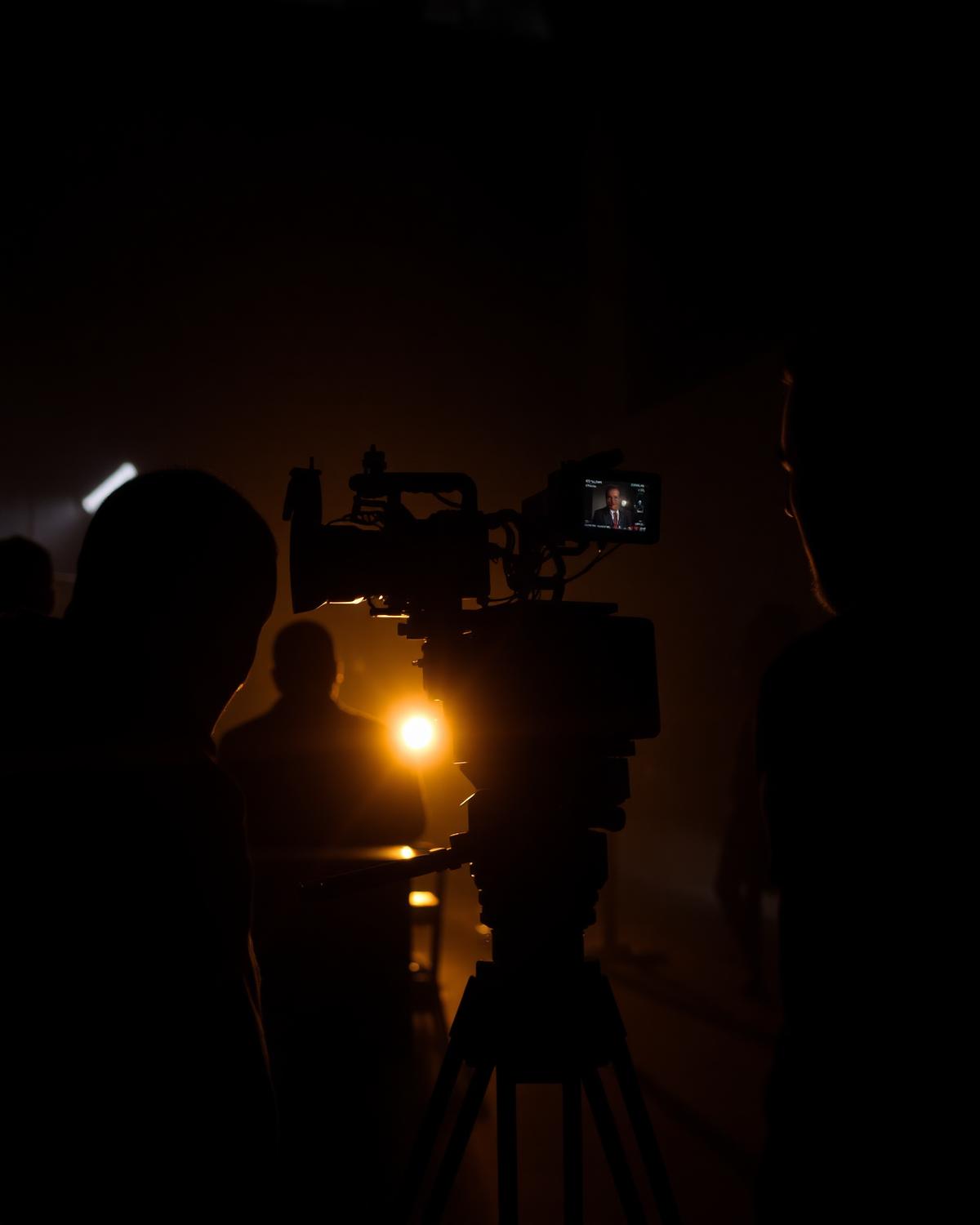 Cinema camera on an advertisement production set
